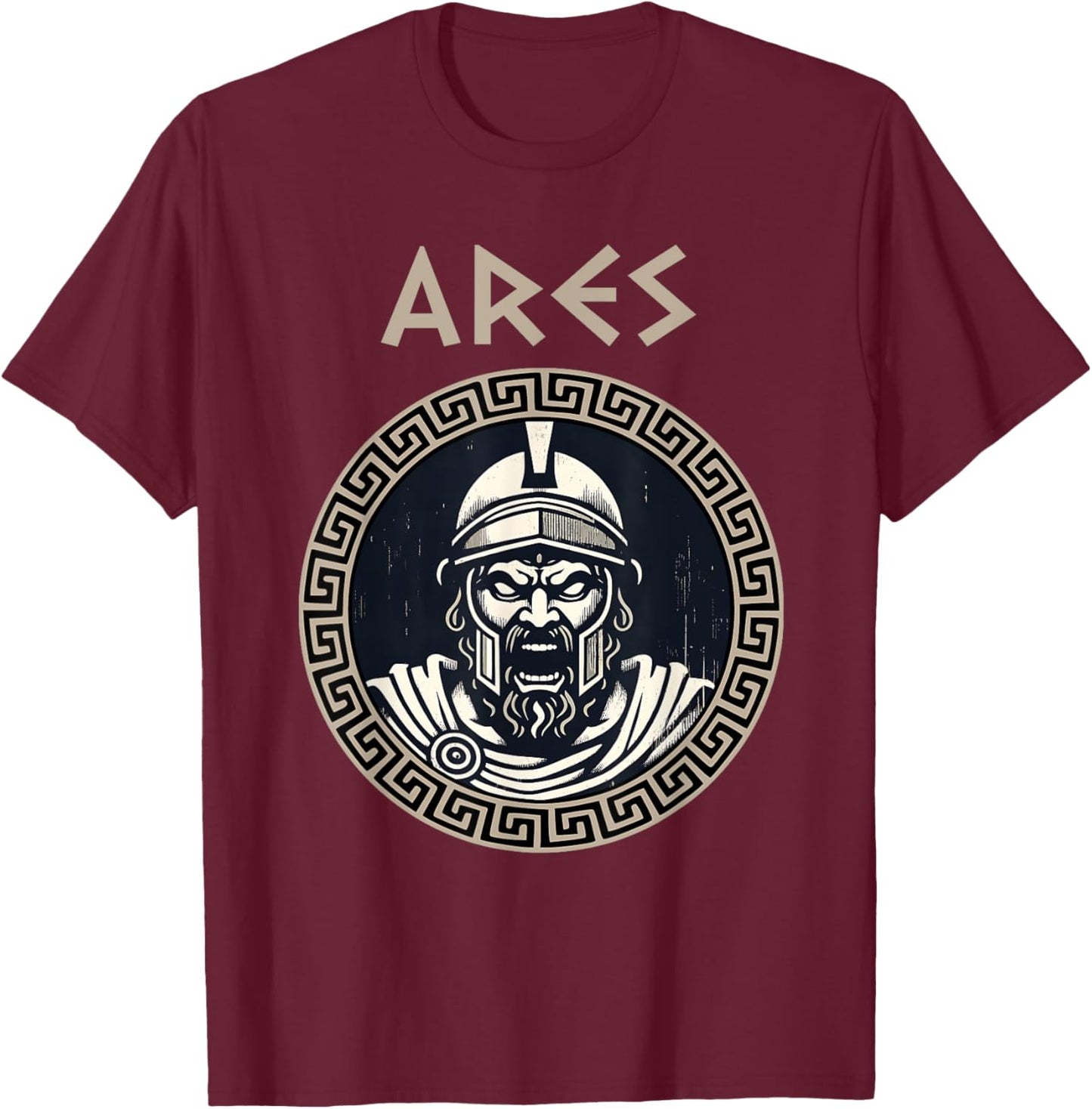 Ares Ancient Greek War God of Battle T-Shirt - T-Shirt | Maroon