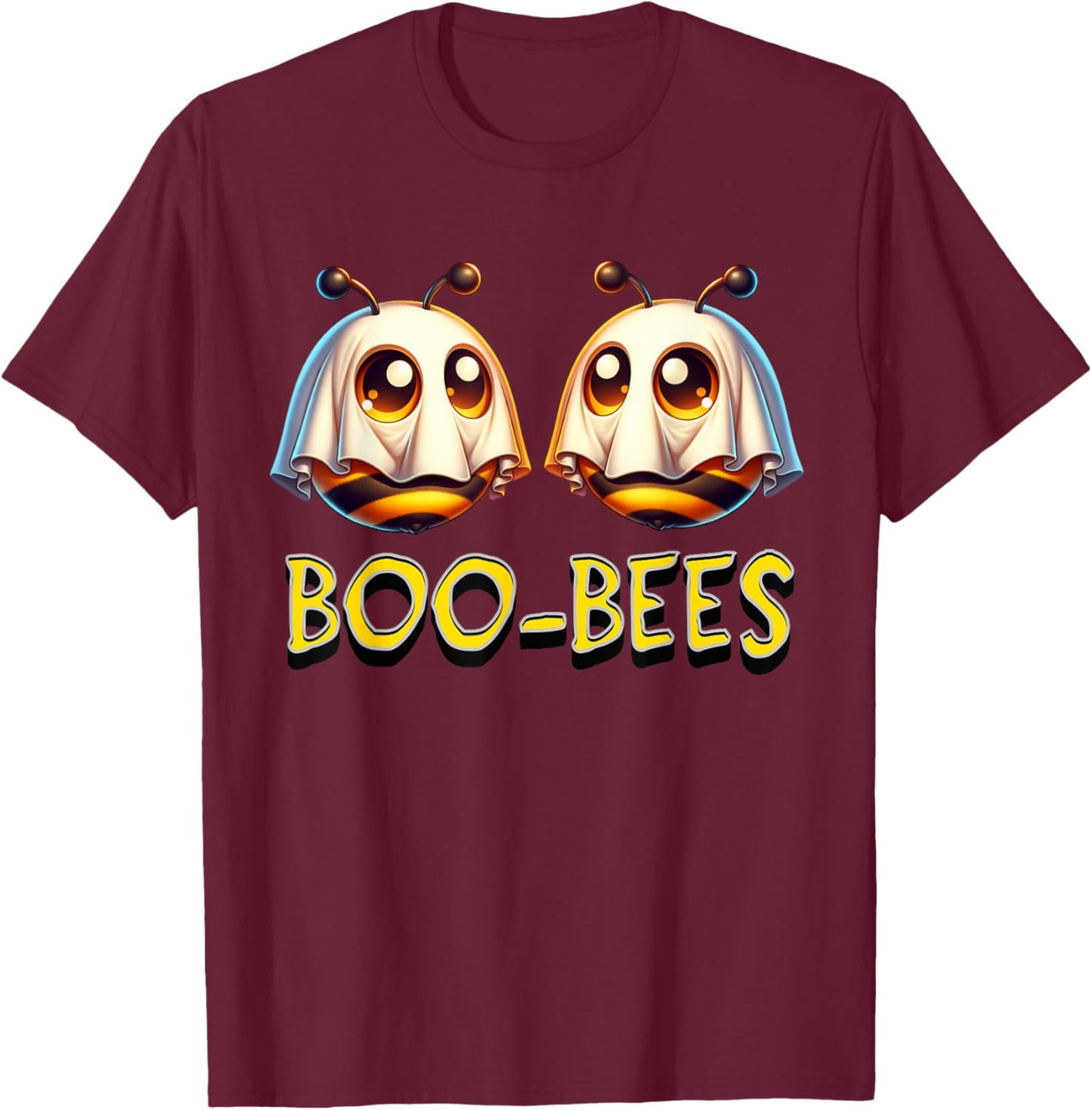 Freche Halloween Boo-Bees - Lustige Gruselige Geisterhummeln T-Shirt - T-Shirt | Maroon