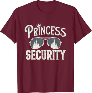 Princess Security Protection Birthday Party Matching Family T-Shirt - T-Shirt | Maroon