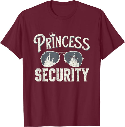 Princess Security Protection Birthday Party Matching Family T-Shirt - T-Shirt | Maroon