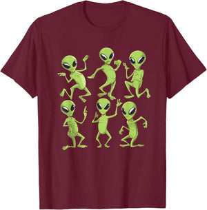 Dancing Aliens Dance Challenge Boys Girls Kids Halloween T-Shirt - T-Shirt | Maroon