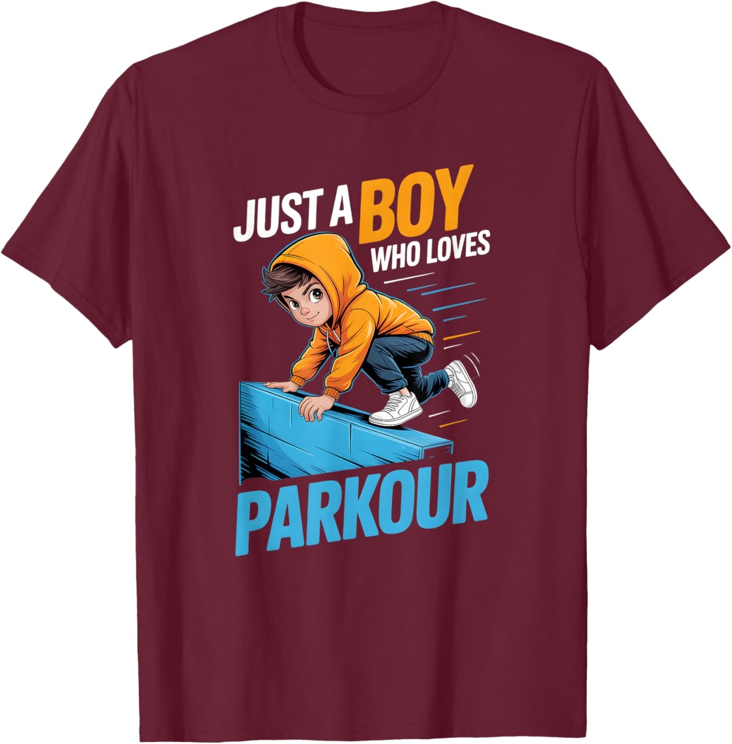 Boys Parkour T-Shirt - T-Shirt | Maroon