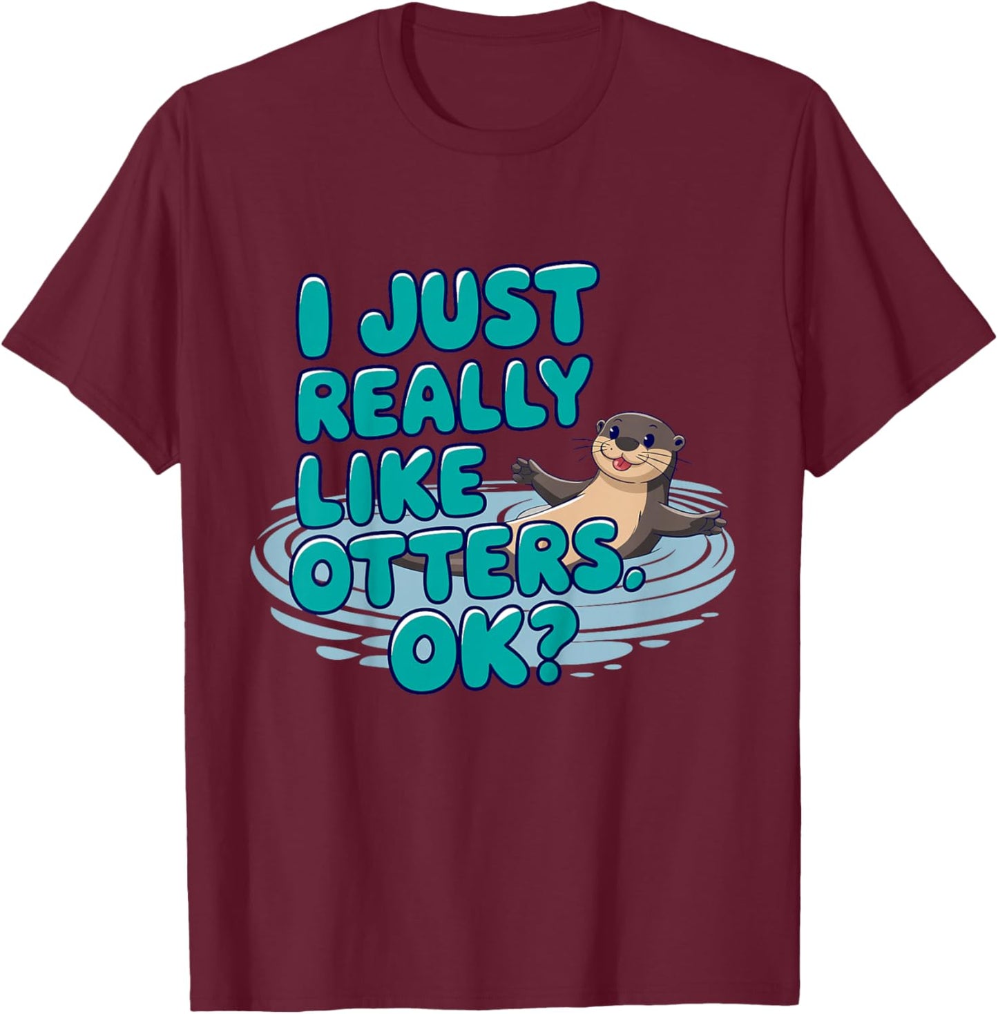Kids Otter Kids T-Shirt - T-Shirt | Maroon