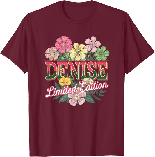 Denise Limited Edition Vintage Custom Name Wife Grandma T-Shirt - T-Shirt | Maroon