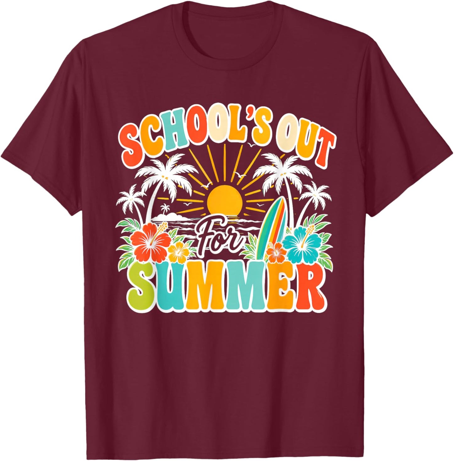End of School Year Teacher Summer Bruh We Out Teachers T-Shirt - T-Shirt | Maroon