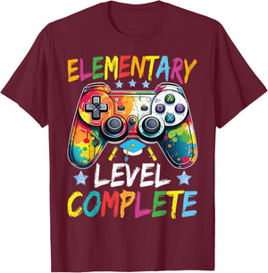 Elementary Level Complete Boys Graduation Last Day Of School T-Shirt - T-Shirt | Maroon