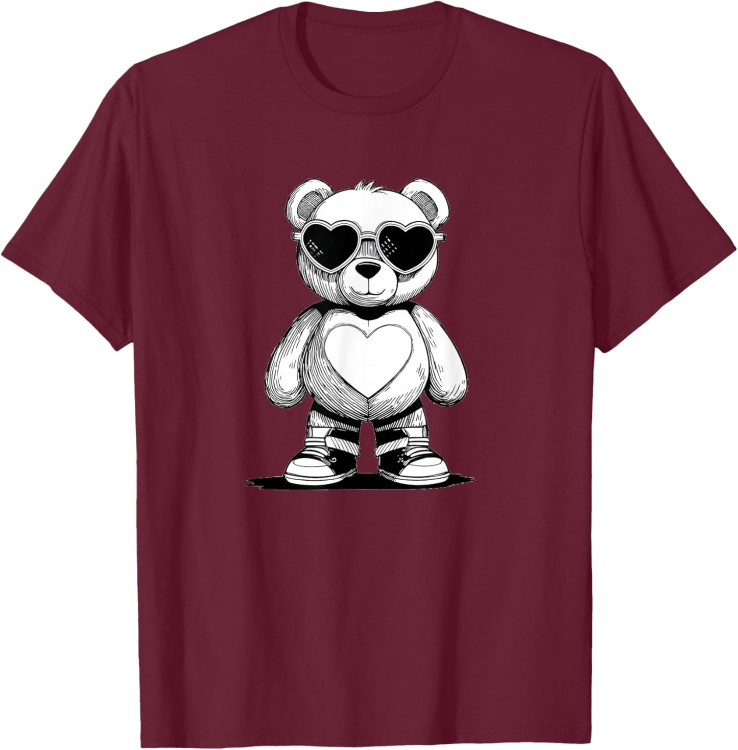 Sunglasses Teddy Bear Look for Adults and Kids T-Shirt - T-Shirt | Maroon
