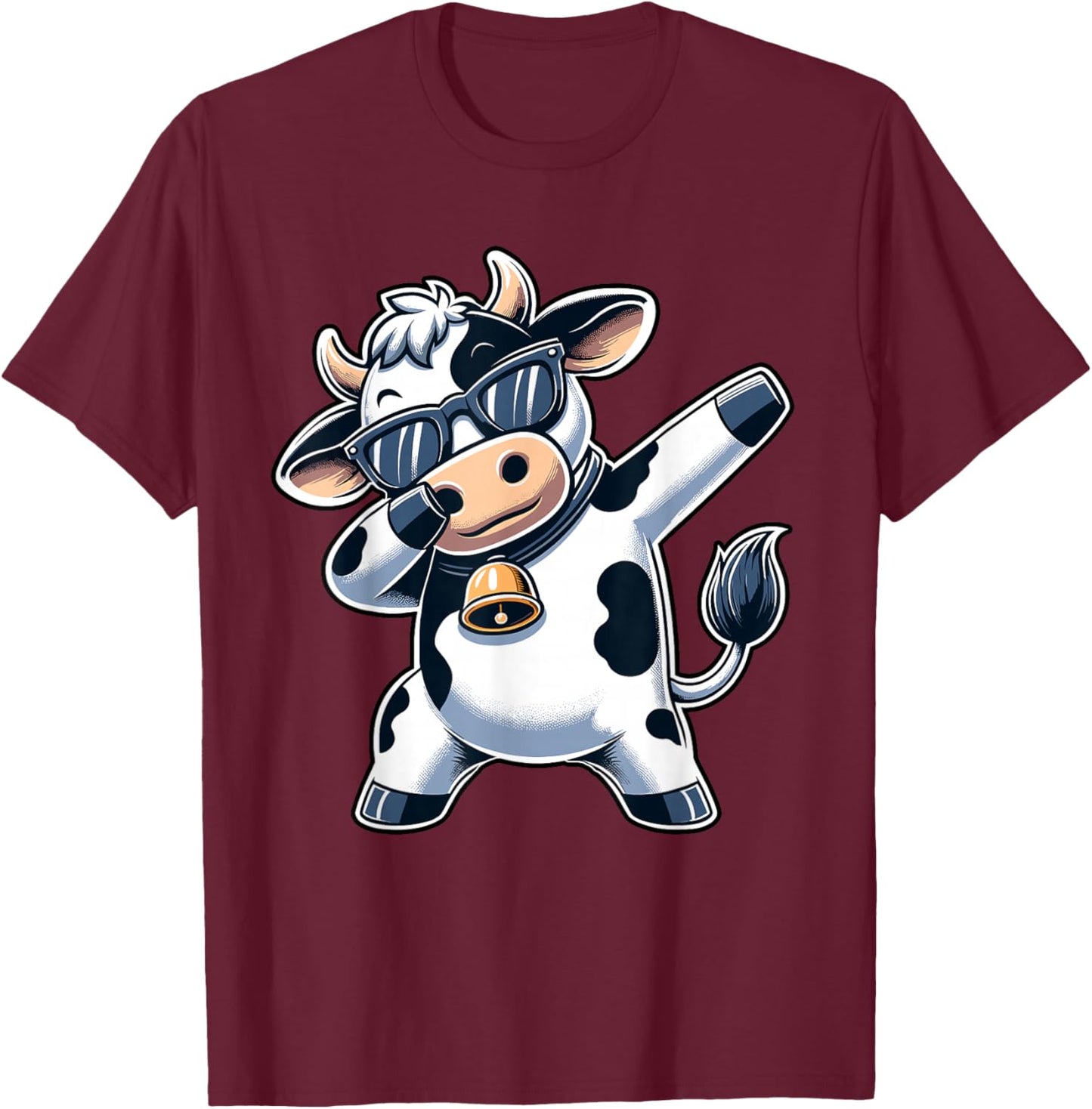 Cute Dabbing Cow Clothes Men Toddler Boys Farm Animal Kids T-Shirt - T-Shirt | Maroon