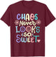 Retro Funny Toddler Boys Girls Chaos Never Looks So Sweet T-Shirt - T-Shirt | Maroon