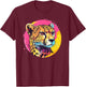 Cheetah Pop Art Vibrant Colors T-Shirt - T-Shirt | Maroon
