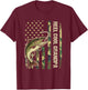 Reel Cool Grandpa Trout Fishing Camo American Flag Fisherman T-Shirt - T-Shirt | Maroon