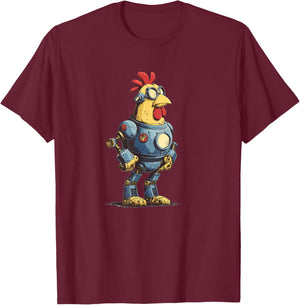 Awesome Chicken Robot for Future Animals Lovers T-Shirt - T-Shirt | Maroon