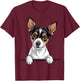 Toy Fox Terrier Funny Peeking TFT Pocket Puppy Dog Lover T-Shirt - T-Shirt | Maroon