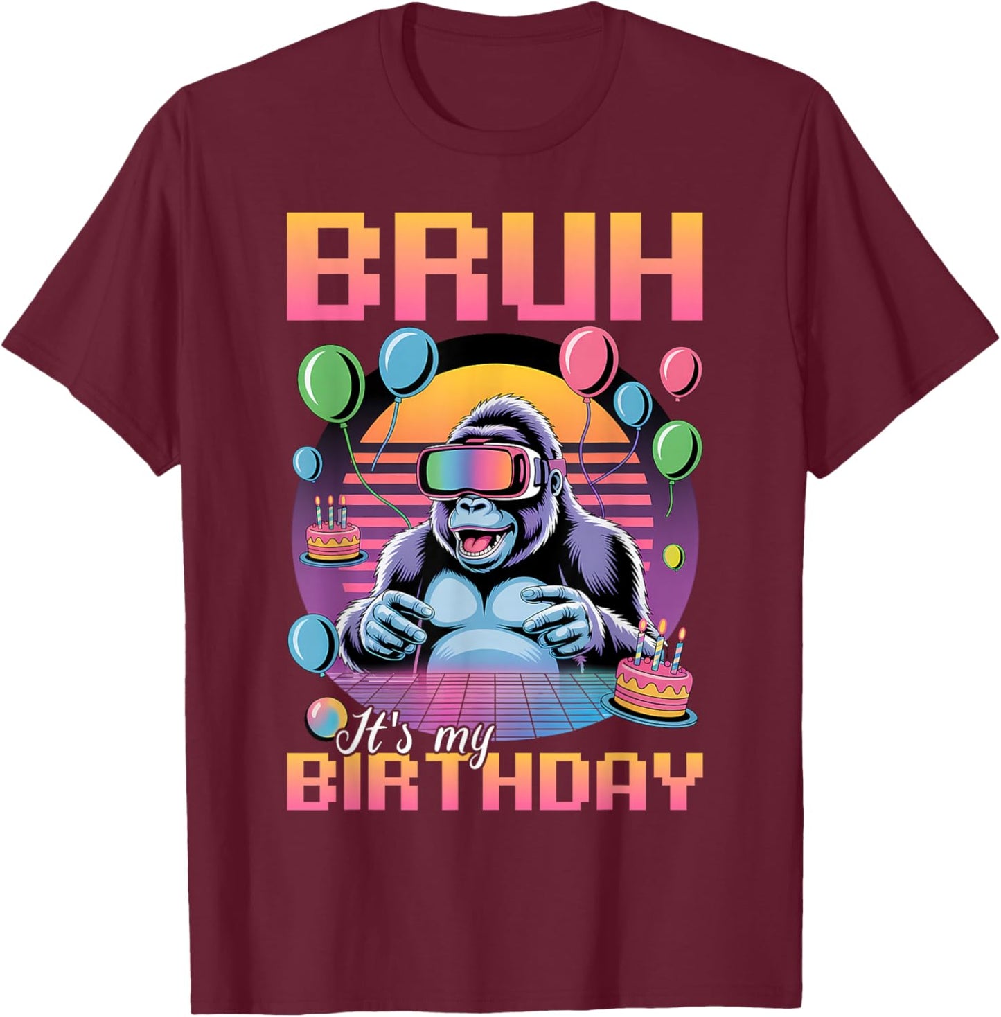 Birthday Gamer VR T-Shirt - T-Shirt | Maroon