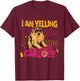 I Am Yelling Carl Screaming Cat Meme Graphic Goddammit Donut T-Shirt - T-Shirt | Maroon