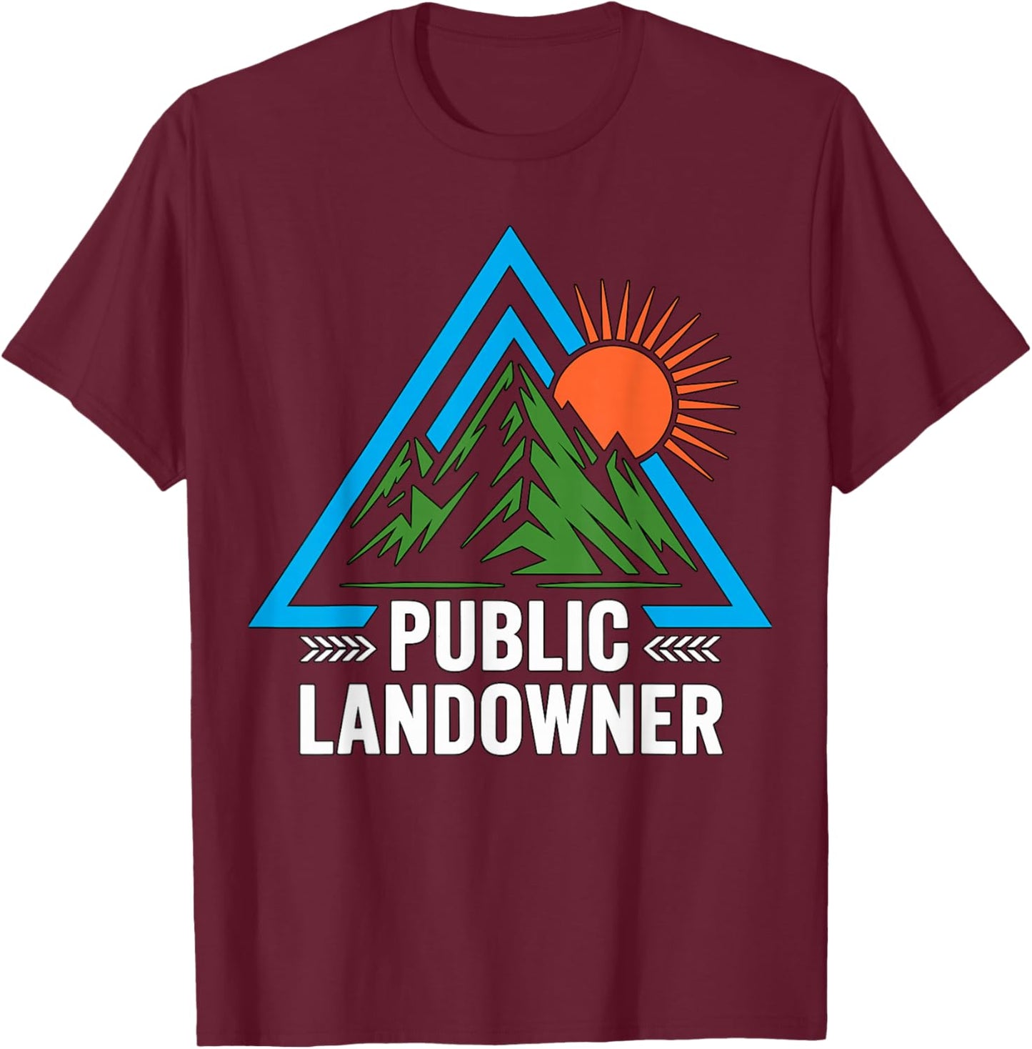 Public Landowner Outdoor Hiking T-Shirt - T-Shirt | Maroon