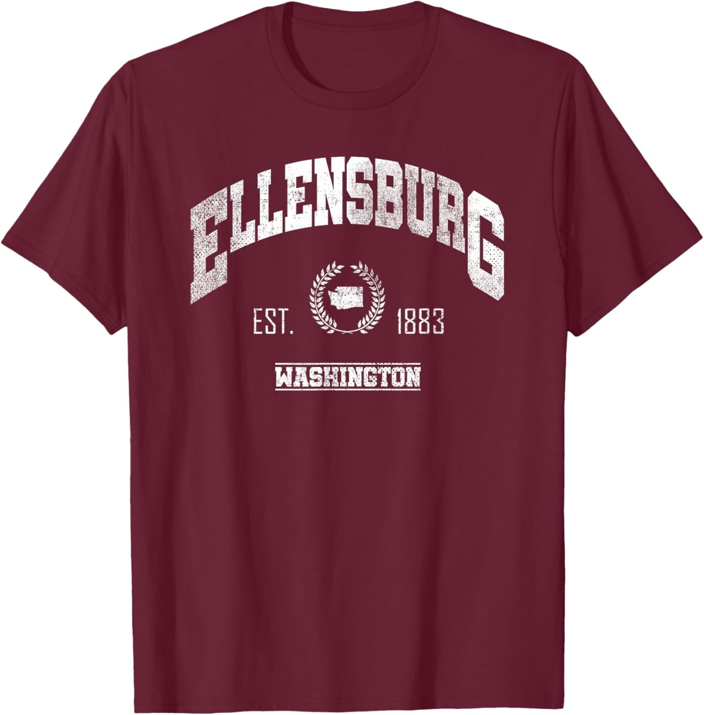 Ellensburg WA | Washington | Vintage Throwback T-Shirt - T-Shirt | Maroon