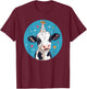 Party Hat Adorable Cow Birthday Bash T-Shirt - T-Shirt | Maroon