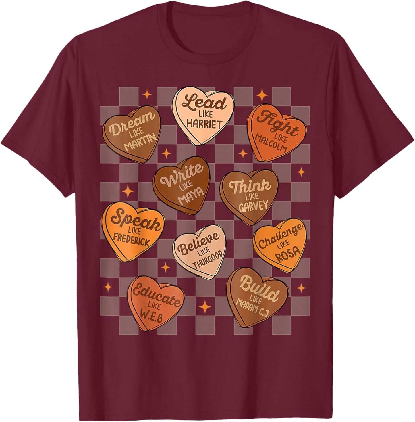 Groovy Black History Month Shirt Women Kids Patrioic T-Shirt - T-Shirt | Maroon