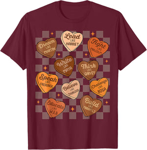 Groovy Black History Month Shirt Women Kids Patrioic T-Shirt - T-Shirt | Maroon