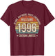 30 Years Funny Vintage 1996 Limited Edition Gift 30 Years T-Shirt - T-Shirt | Maroon