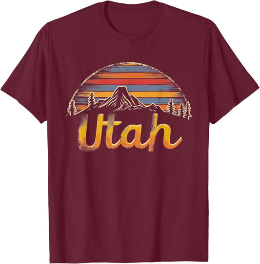 Utah - Cool Funny Graphic Vintage Men Women Retro T-Shirt - T-Shirt | Maroon