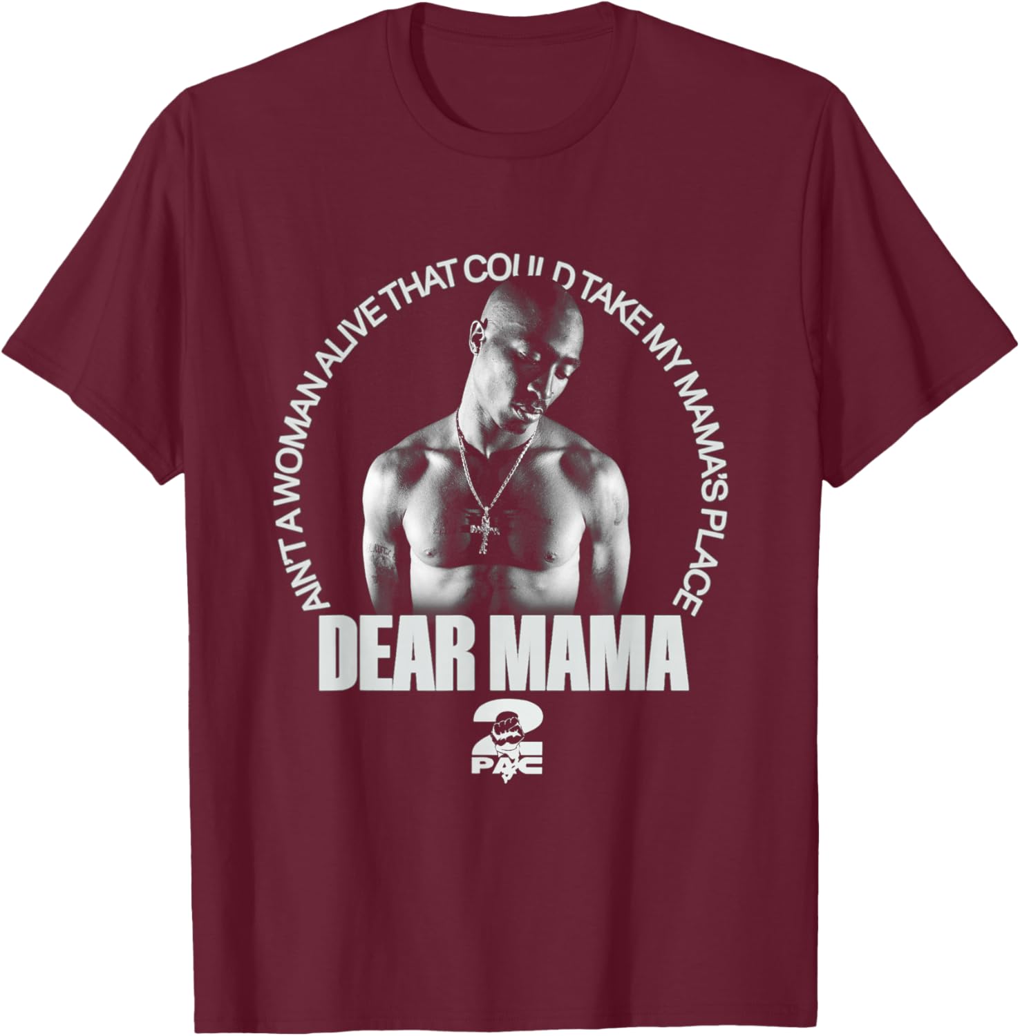 Official Tupac Mama's Place T-Shirt - T-Shirt | Maroon