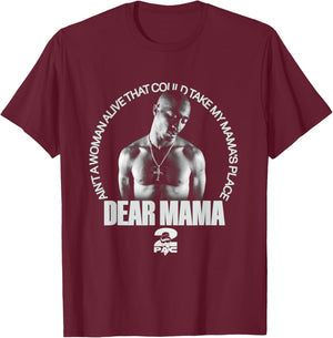 Official Tupac Mama's Place T-Shirt - T-Shirt | Maroon