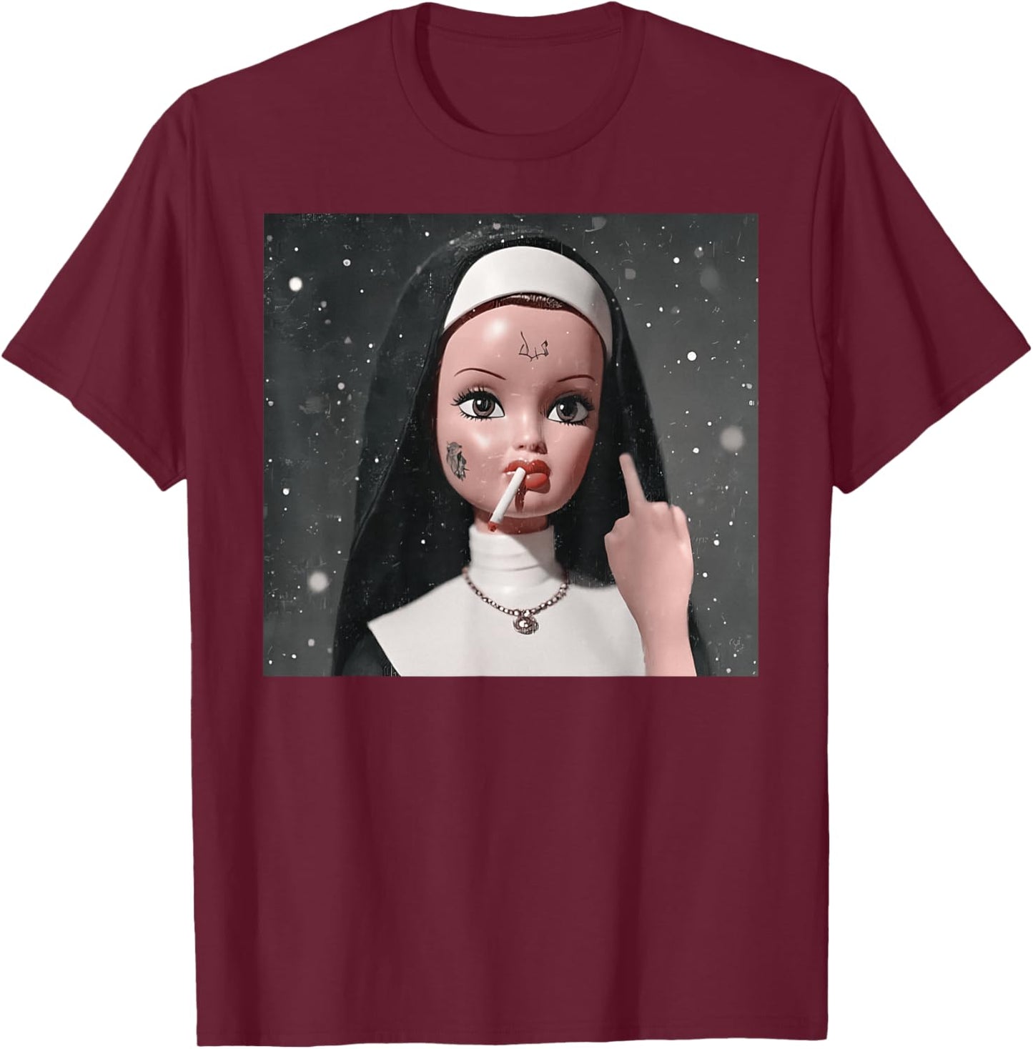 Disgusted Face Meme Doll Babe X Only Baby Love Date Fans T-Shirt - T-Shirt | Maroon