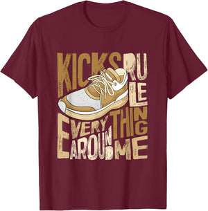 Tan Color Kicks Rule Everything Around Me Tan Graphic T-Shirt - T-Shirt | Maroon