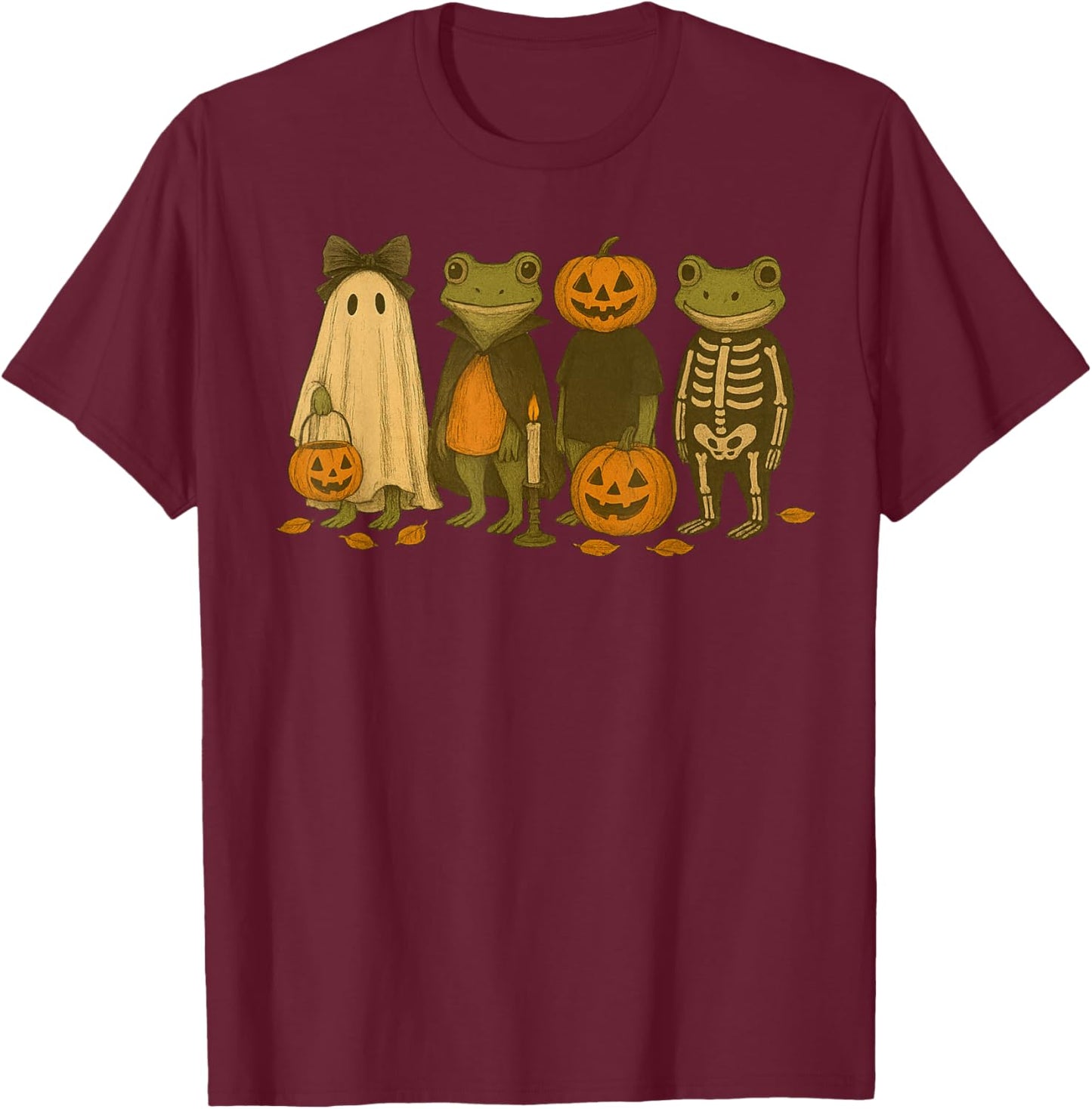 Funny Cute Frog Halloween Costumes T-Shirt - T-Shirt | Maroon