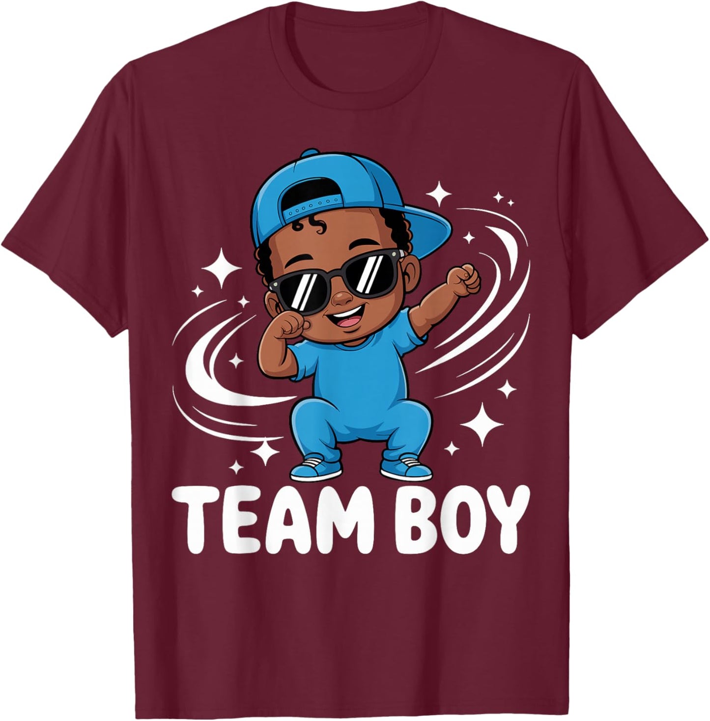 Team Boy Baby Announcement Gender Reveal Family Party T-Shirt - T-Shirt | Maroon