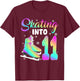 Skating Into 11th Birthday Ice Skating Girl 11 Year Old T-Shirt - T-Shirt | Maroon
