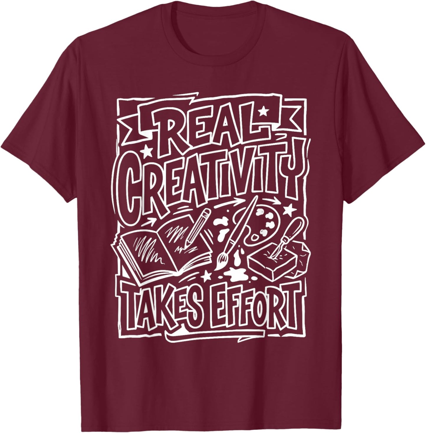 Support Real Artist Not AI Anti AI No to AI Supporter T-Shirt - T-Shirt | Maroon