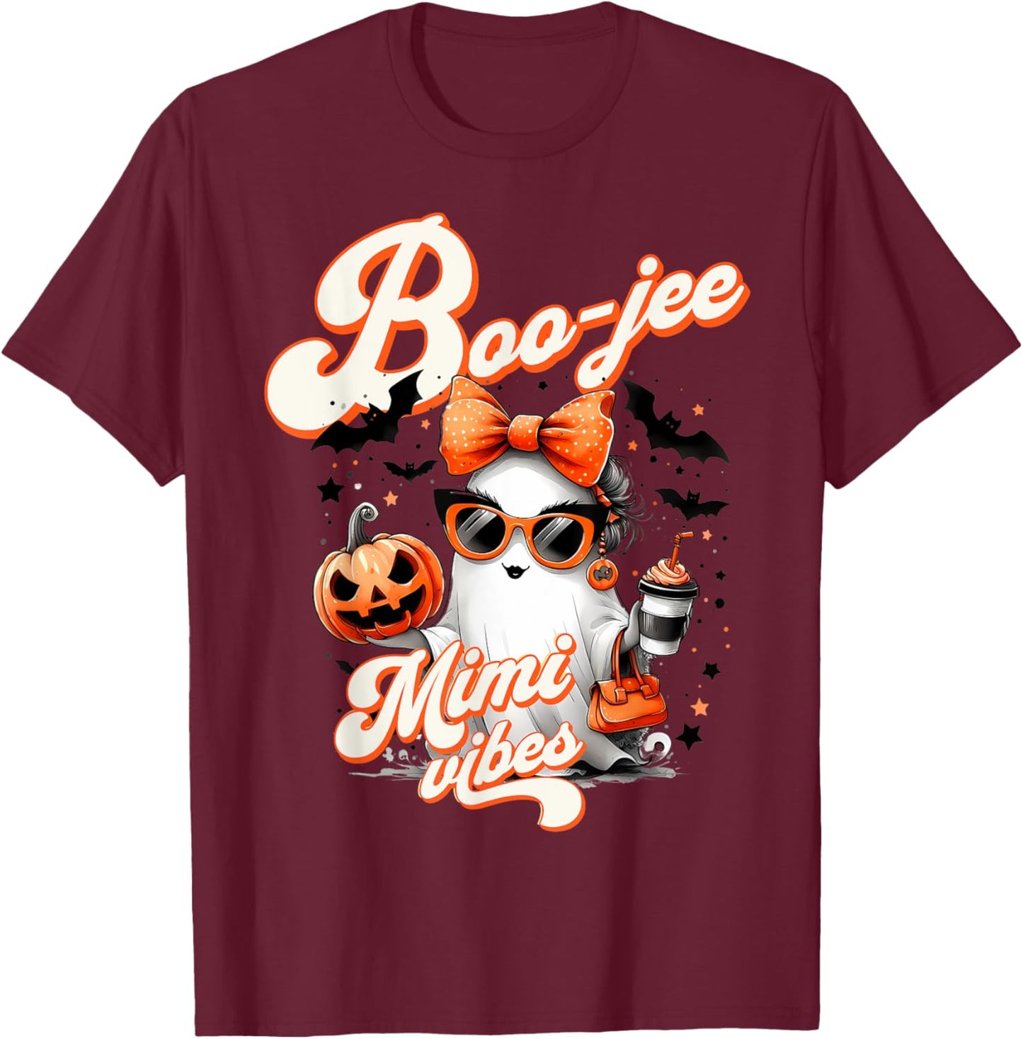Cute Halloween Costume Boo jee Mimi Halloween Adult Women T-Shirt - T-Shirt | Maroon