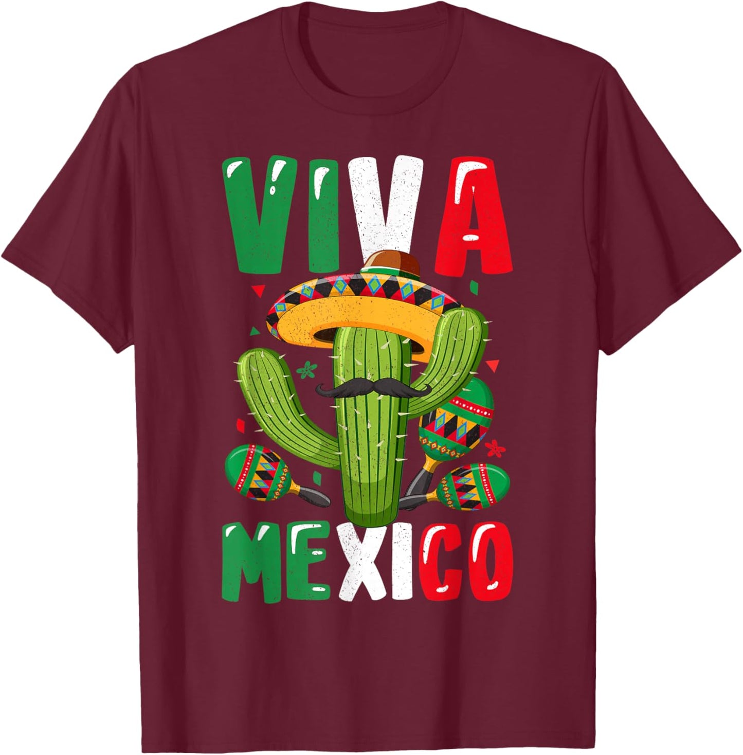 Viva Mexico T-Shirt - T-Shirt | Maroon