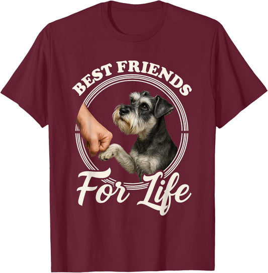Schnauzer Lover Best Friends Mini Schnauzer T-Shirt - T-Shirt | Maroon