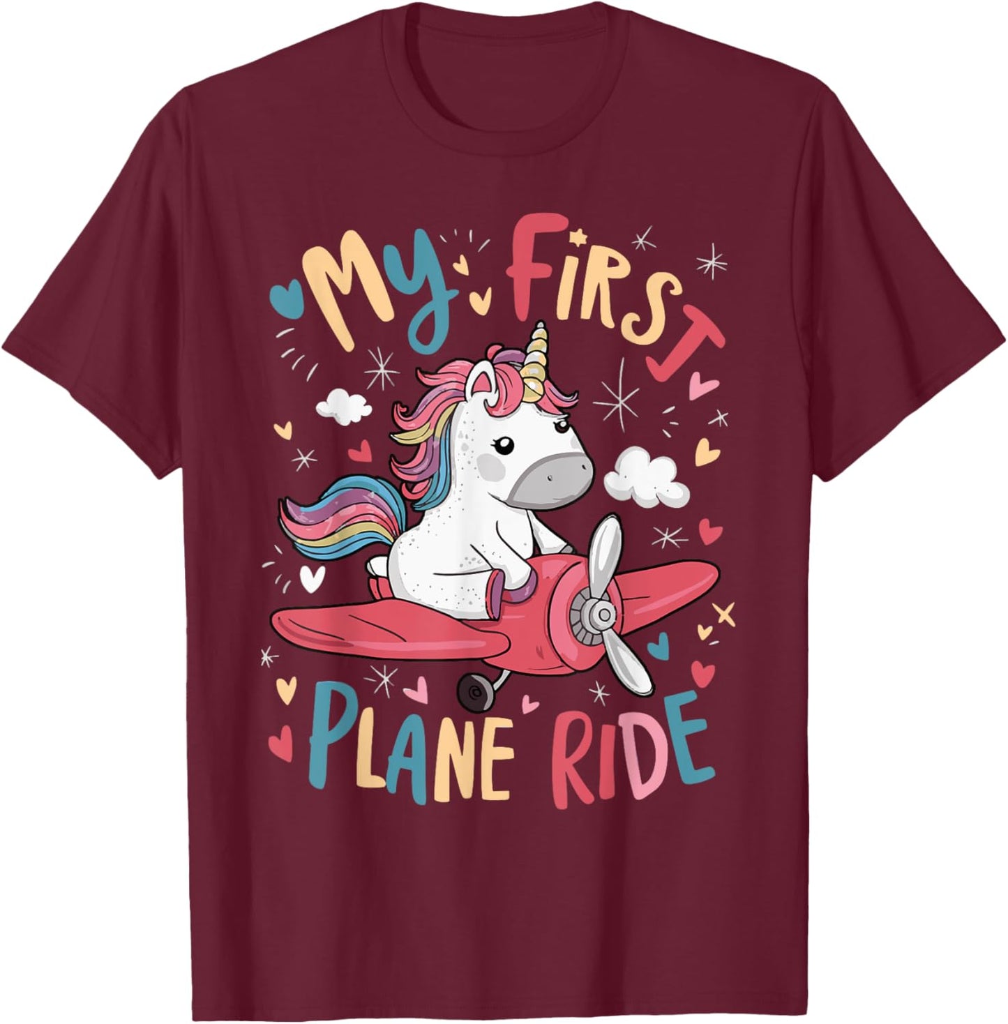 My First Plane Ride T-Shirt - T-Shirt | Maroon