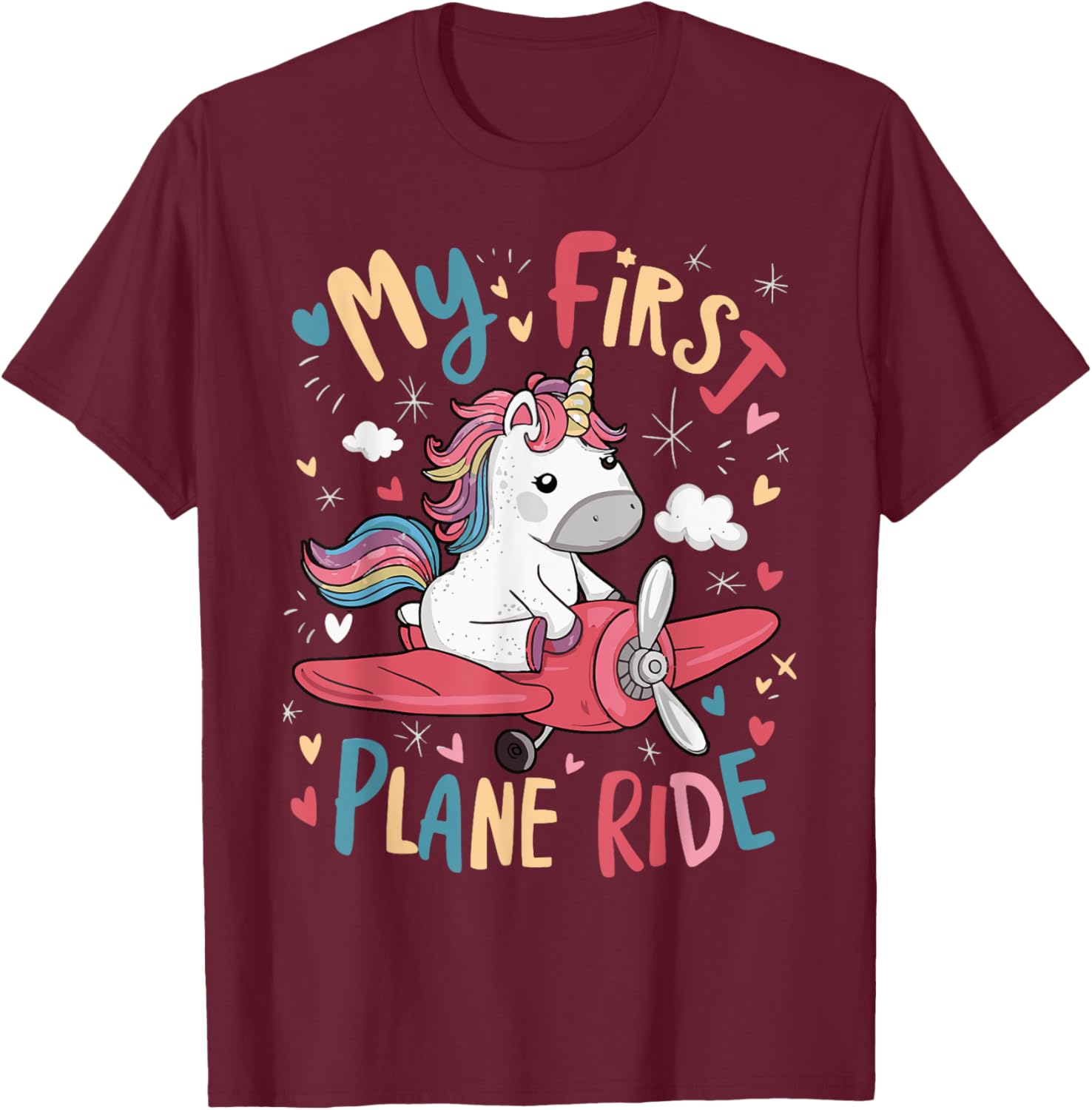 My First Plane Ride T-Shirt - T-Shirt | Maroon