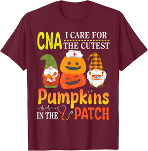 CNA I Care For The Cutest Pumpkins Patients In The Patch T-Shirt - T-Shirt | Maroon