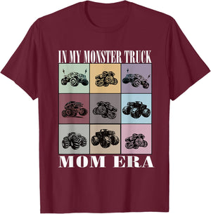 In My Monster Trucks Mom Era T-Shirt - T-Shirt | Maroon