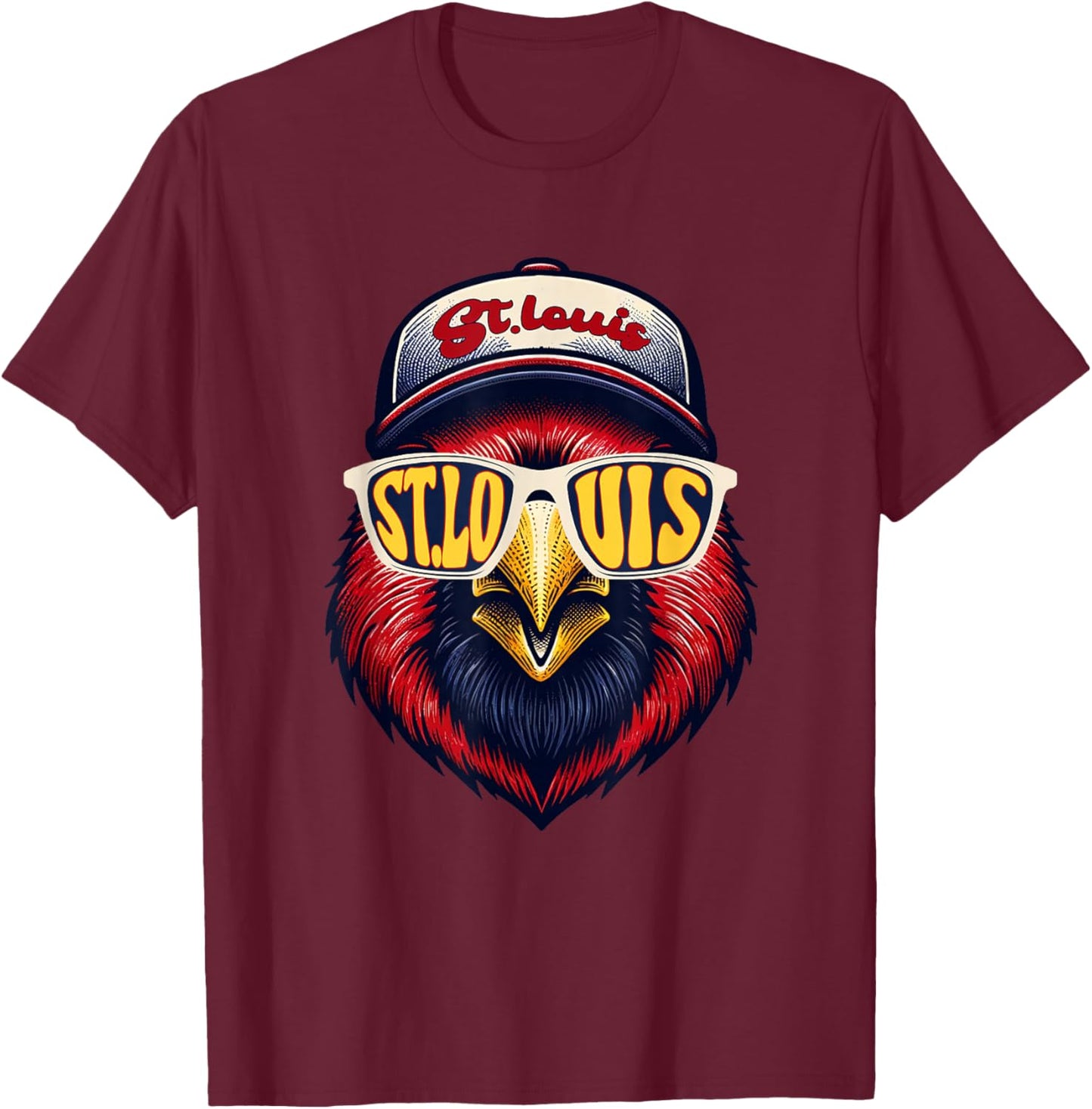 Retro St.Louis Bossbeak Graphic Animals Throwback T-Shirt - T-Shirt | Maroon