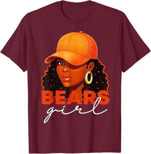 Bear Girl Black Women Melanin Girls Youth Teen T-Shirt - T-Shirt | Maroon