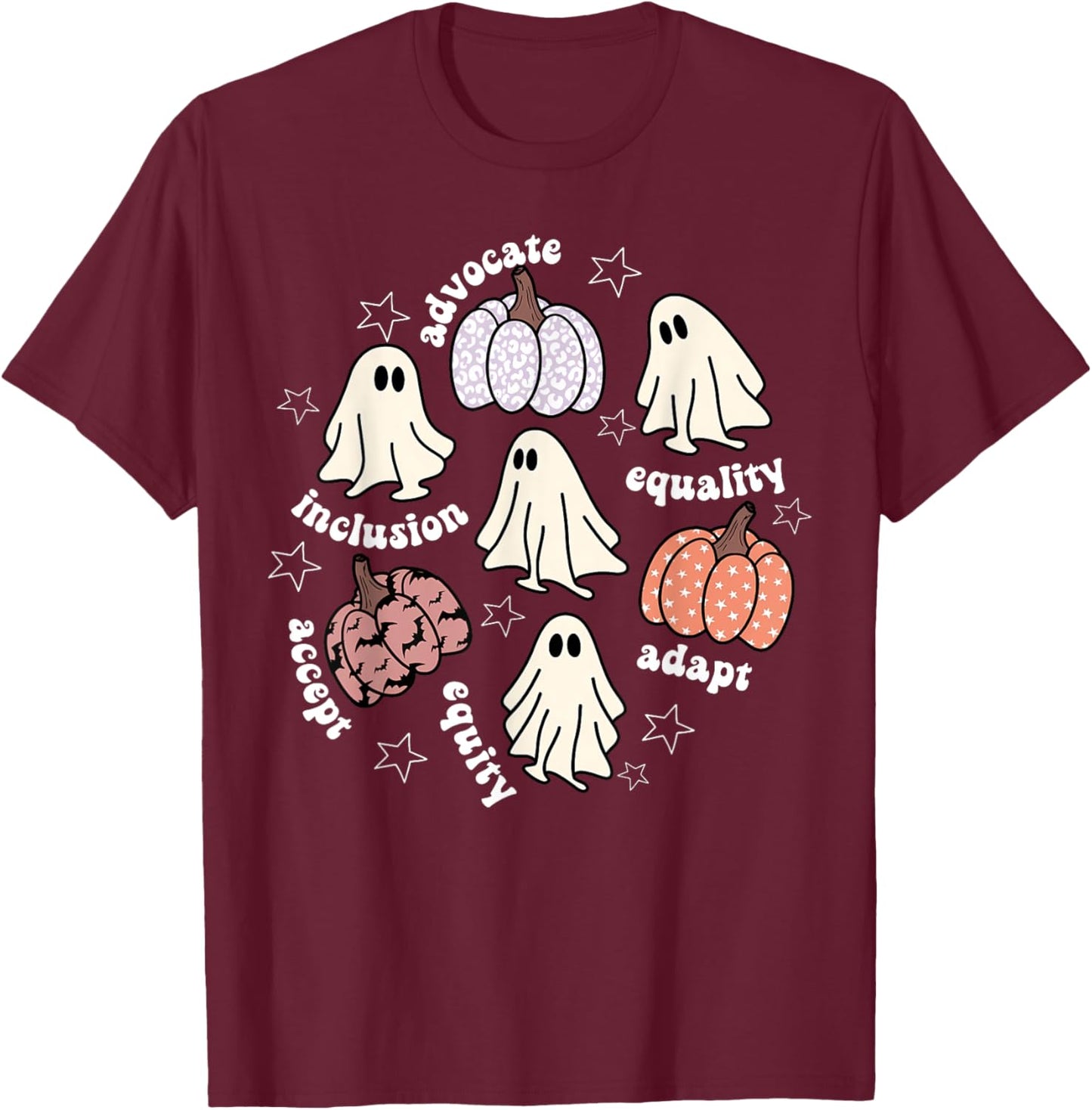 Halloween Advocate Heat Transfers Special Education Teacher Men Women T-Shirt - T-Shirt | Maroon