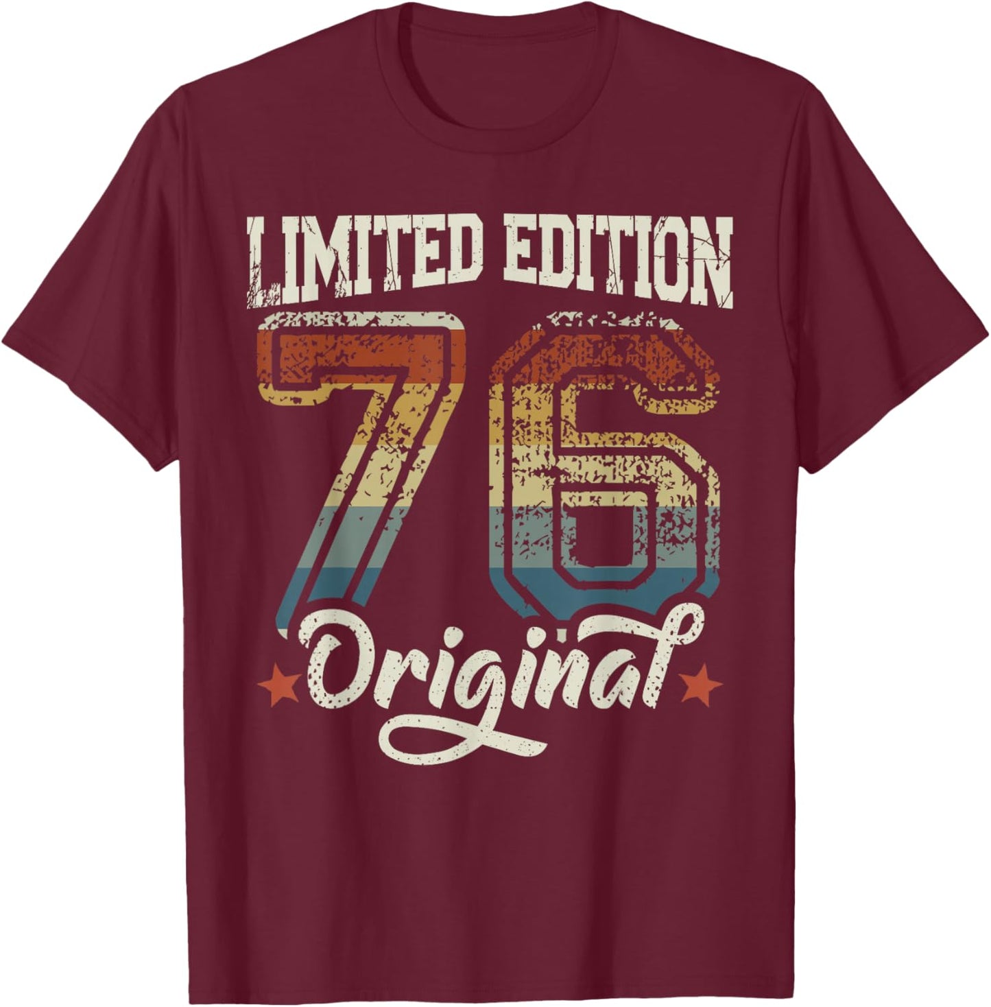 50e Anniversaire Homme Femme 50 Ans 1976 déco Cadeau drôle T-Shirt - T-Shirt | Maroon