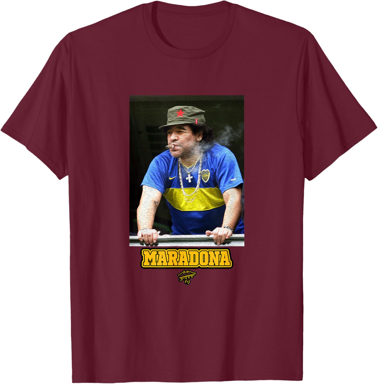 Maradona Boca Che T-Shirt - T-Shirt | Maroon