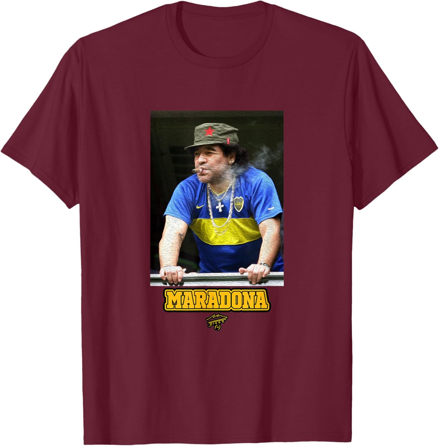 Maradona Boca Che T-Shirt - T-Shirt | Maroon