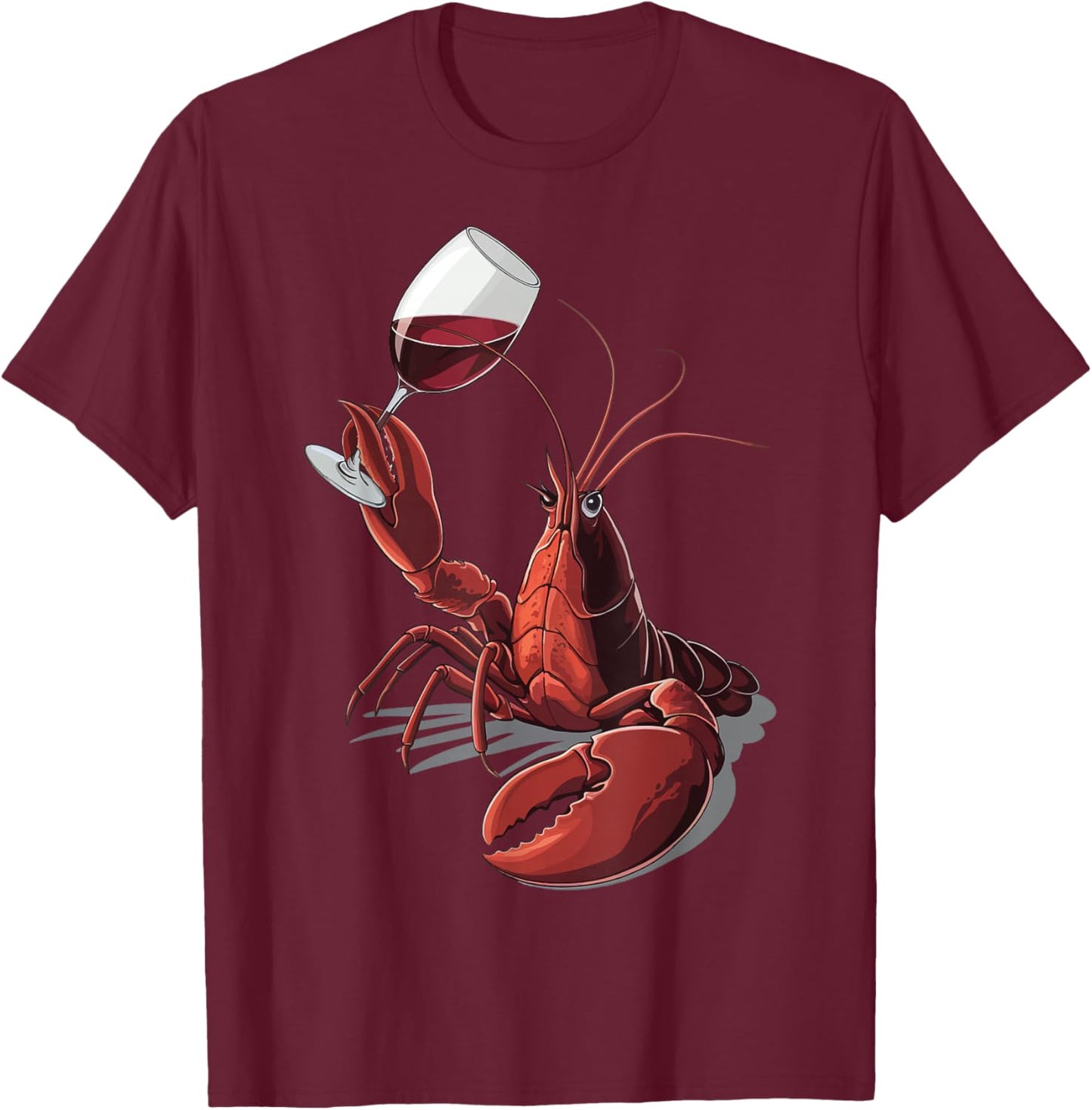 Lobster Wine T-Shirt - T-Shirt | Maroon