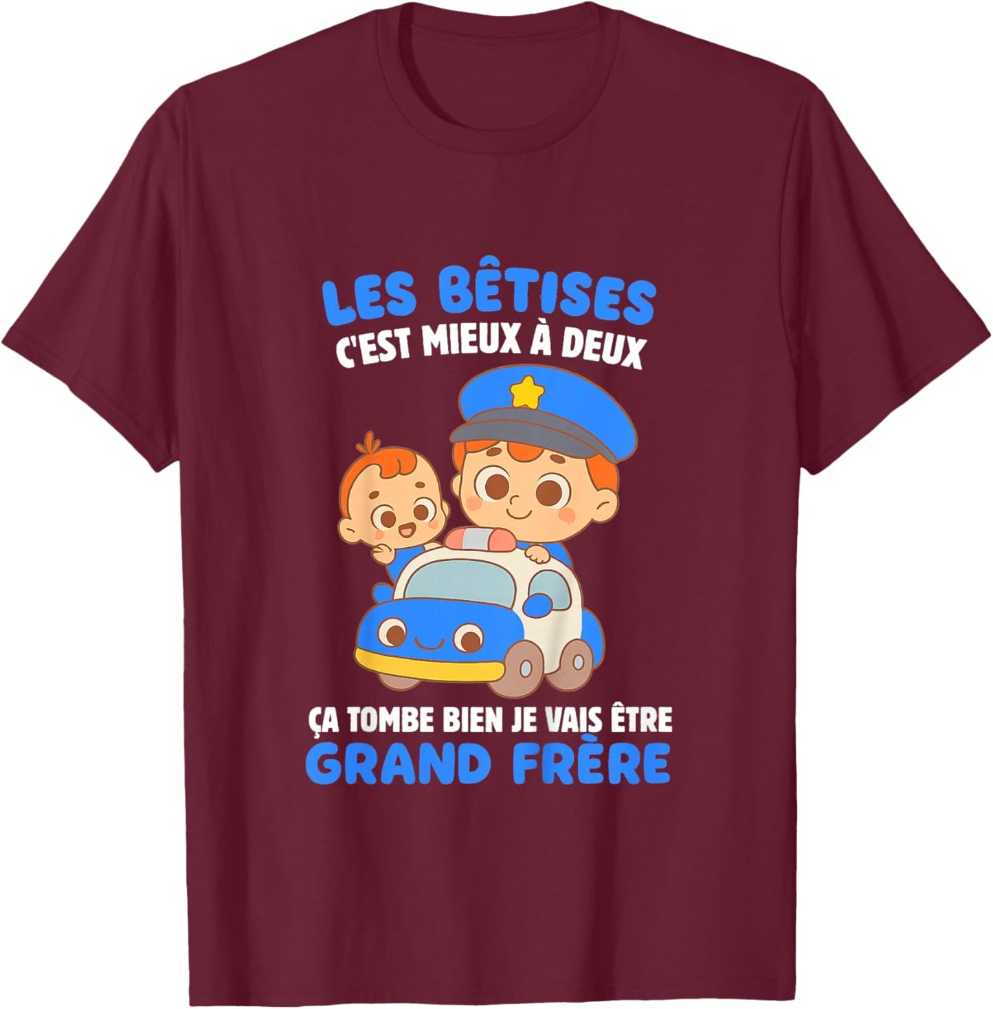 Enfant Je Vais Être Grand Frère 2026 Garçon Futur Grand Frère Drole T-Shirt - T-Shirt | Maroon