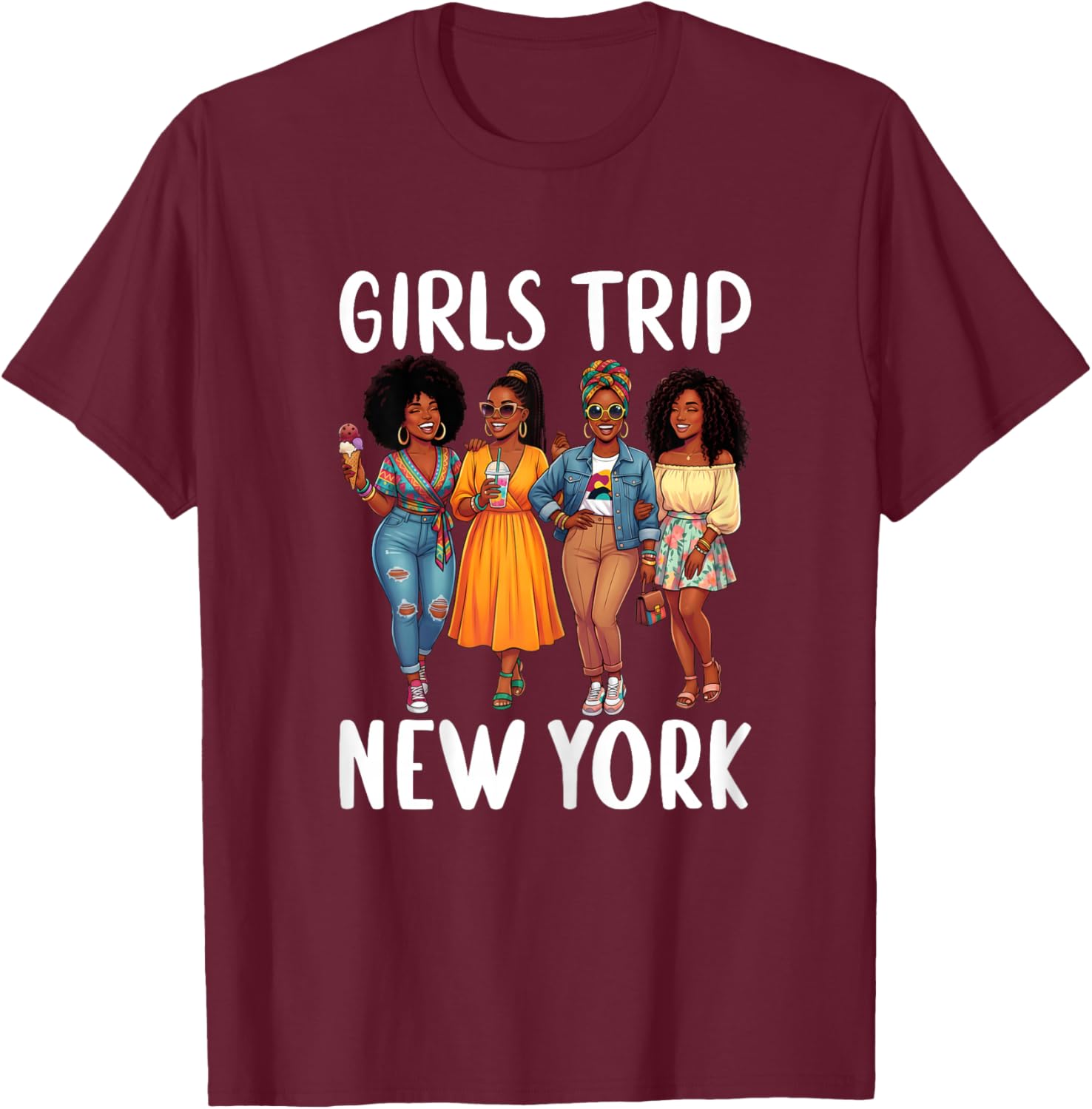 Girls Trip New York NYC Weekend T-Shirt - T-Shirt | Maroon